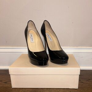 Jimmy Choo Black Patent leather Cosmic Pumps Size 40.5